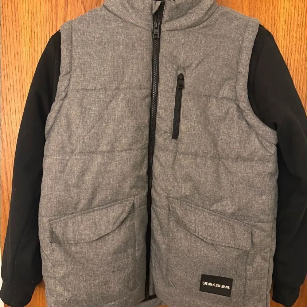 Calvin Klein Jeans Gray Puffer Vest